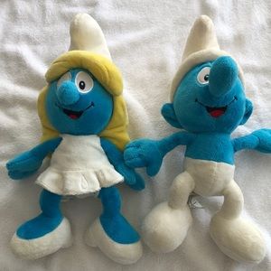 Plush Smurfette and Smurf